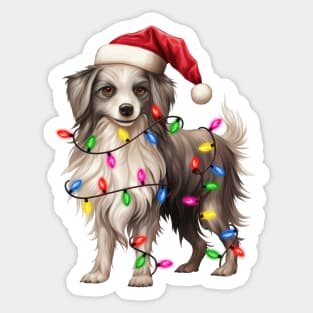 Christmas Dog Chinese Crested Sticker